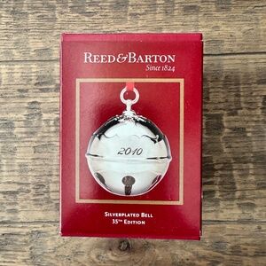 Reed & Barton Silverplated 2010 Holly Bell Ornament